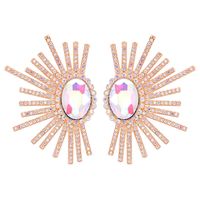 Brillante Geométrico Aleación Embutido Diamantes De Imitación Piedra De Cristal Mujeres Pendientes sku image 1