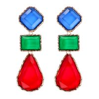 Exaggerated Water Droplets Rhombus Rectangle Alloy Inlay Resin Women's Drop Earrings main image 4
