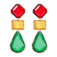 Exaggerated Water Droplets Rhombus Rectangle Alloy Inlay Resin Women's Drop Earrings sku image 3