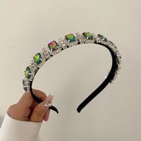 South Korea's New Crystal Full Diamond Headband Summer Simple Hair Hole Steel Ring Thin Edge Headband Wholesale Nihaojewelry sku image 30