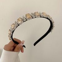 South Korea's New Crystal Full Diamond Headband Summer Simple Hair Hole Steel Ring Thin Edge Headband Wholesale Nihaojewelry sku image 27