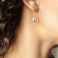 1 Pair Simple Style Pin Copper Plating Gold Plated Earrings main image 1