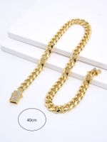 Hip-hop Geometric Copper Gold Plated Zircon Necklace In Bulk main image 2