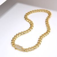 Hip-hop Geometric Copper Gold Plated Zircon Necklace In Bulk main image 4