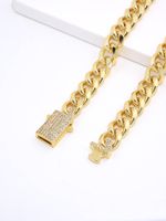 Hip-hop Geometric Copper Gold Plated Zircon Necklace In Bulk main image 3