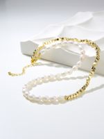 Elegant Vintage Style Geometric Freshwater Pearl Copper Plating Gold Plated Necklace main image 2