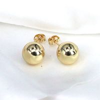 1 Pair Simple Style Round Plating Copper Gold Plated Ear Studs main image 5