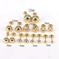 1 Pair Simple Style Round Plating Copper Gold Plated Ear Studs main image 1