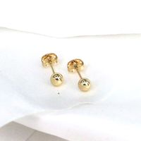 1 Pair Simple Style Round Plating Copper Gold Plated Ear Studs sku image 2