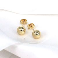1 Pair Simple Style Round Plating Copper Gold Plated Ear Studs sku image 4