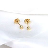 1 Pair Simple Style Round Plating Copper Gold Plated Ear Studs sku image 1
