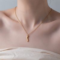 Retro Dame Chili Titan Stahl Überzug 18 Karat Vergoldet Halskette Mit Anhänger main image 5