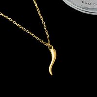 Retro Dame Chili Titan Stahl Überzug 18 Karat Vergoldet Halskette Mit Anhänger sku image 2
