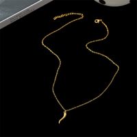 Retro Dame Chili Titan Stahl Überzug 18 Karat Vergoldet Halskette Mit Anhänger main image 3