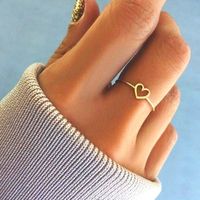 Simple Style Heart Shape Stainless Steel Open Ring main image 1