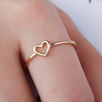 Simple Style Heart Shape Stainless Steel Open Ring main image 4