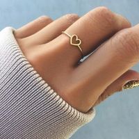 Simple Style Heart Shape Stainless Steel Open Ring main image 2