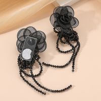 Elegant Flower Alloy Cloth Women's Drop Earrings main image 5