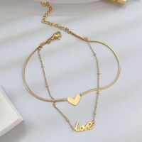 Wholesale Jewelry Elegant Classical Lady Letter Heart Shape Titanium Steel Anklet main image 2