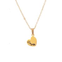 Élégant Dame Forme De Cœur Acier Au Titane Placage Pendentif sku image 3