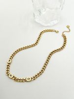 304 Stainless Steel 14K Gold Plated Simple Style Streetwear Polishing Plating Inlay Oval Zircon Necklace main image 3
