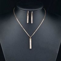 Simple Style Classic Style Geometric Zircon Alloy Wholesale Earrings Necklace main image 4