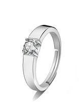 Elegant Romantic Shiny Geometric Brass Inlay Artificial Gemstones Open Ring sku image 1