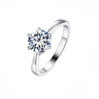 Elegant Romantic Shiny Geometric Brass Inlay Artificial Gemstones Open Ring sku image 2