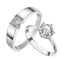 Elegant Romantic Shiny Geometric Brass Inlay Artificial Gemstones Open Ring main image 3