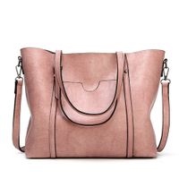 Women's Large Pu Leather Polyester Solid Color Vintage Style Classic Style Bucket Zipper Shoulder Bag Tote Bag Crossbody Bag sku image 2