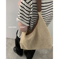 Women's Large Spring&summer Straw Solid Color Basic Vacation Square Magnetic Buckle Straw Bag main image 1
