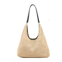 Women's Large Spring&summer Straw Solid Color Basic Vacation Square Magnetic Buckle Straw Bag main image 5