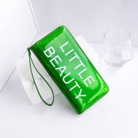Women's Letter Solid Color Pu Leather Zipper Coin Purses sku image 7
