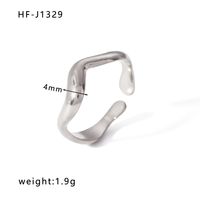 Ig Style Simple Style Heart Shape Solid Color Snake Stainless Steel Plating Hollow Out Open Ring sku image 7