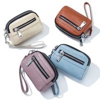 Women's Solid Color Leather Zipper Coin Purses main image 6