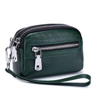 Women's Solid Color Leather Zipper Coin Purses sku image 3