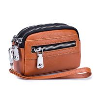 Women's Solid Color Leather Zipper Coin Purses sku image 4