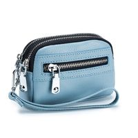 Women's Solid Color Leather Zipper Coin Purses sku image 6