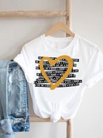 Women's T-shirt Short Sleeve T-shirts Printing Vacation Heart Shape main image 6