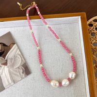 Fashion Spring And Summer Sweet Pink Twin Colorful Beaded Alloy Necklace sku image 21