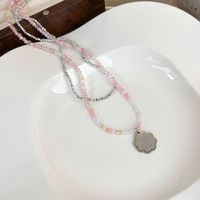 Mode Frühjahr Und Sommer Süße Rosa Twin Bunte Perlen Legierung Halskette sku image 45