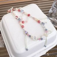 Fashion Spring And Summer Sweet Pink Twin Colorful Beaded Alloy Necklace sku image 50