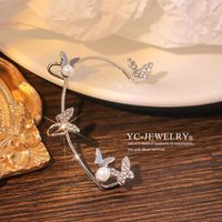 Wholesale Jewelry Simple Style Butterfly Alloy Artificial Gemstones Plating Inlay Ear Clips sku image 37