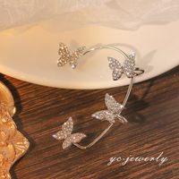 Sweet Butterfly Alloy Plating Inlay Artificial Gemstones Women's Ear Clips sku image 34