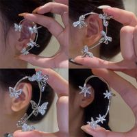 Sweet Butterfly Alloy Plating Inlay Artificial Gemstones Women's Ear Clips main image 3