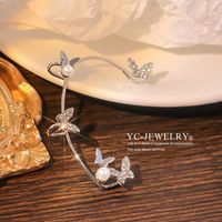 Sweet Butterfly Alloy Plating Inlay Artificial Gemstones Women's Ear Clips sku image 41