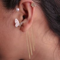 Sweet Butterfly Alloy Plating Inlay Artificial Gemstones Women's Ear Clips sku image 60