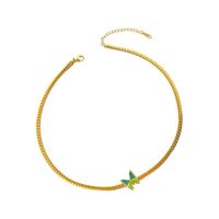 Retro Butterfly Titanium Steel Plating 18k Gold Plated Choker main image 3