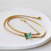Retro Butterfly Titanium Steel Plating 18k Gold Plated Choker main image 1