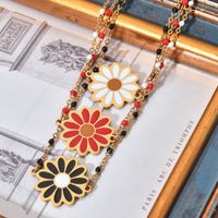 Sweet Daisy Stainless Steel Alloy Enamel Plating Women's Necklace main image 4